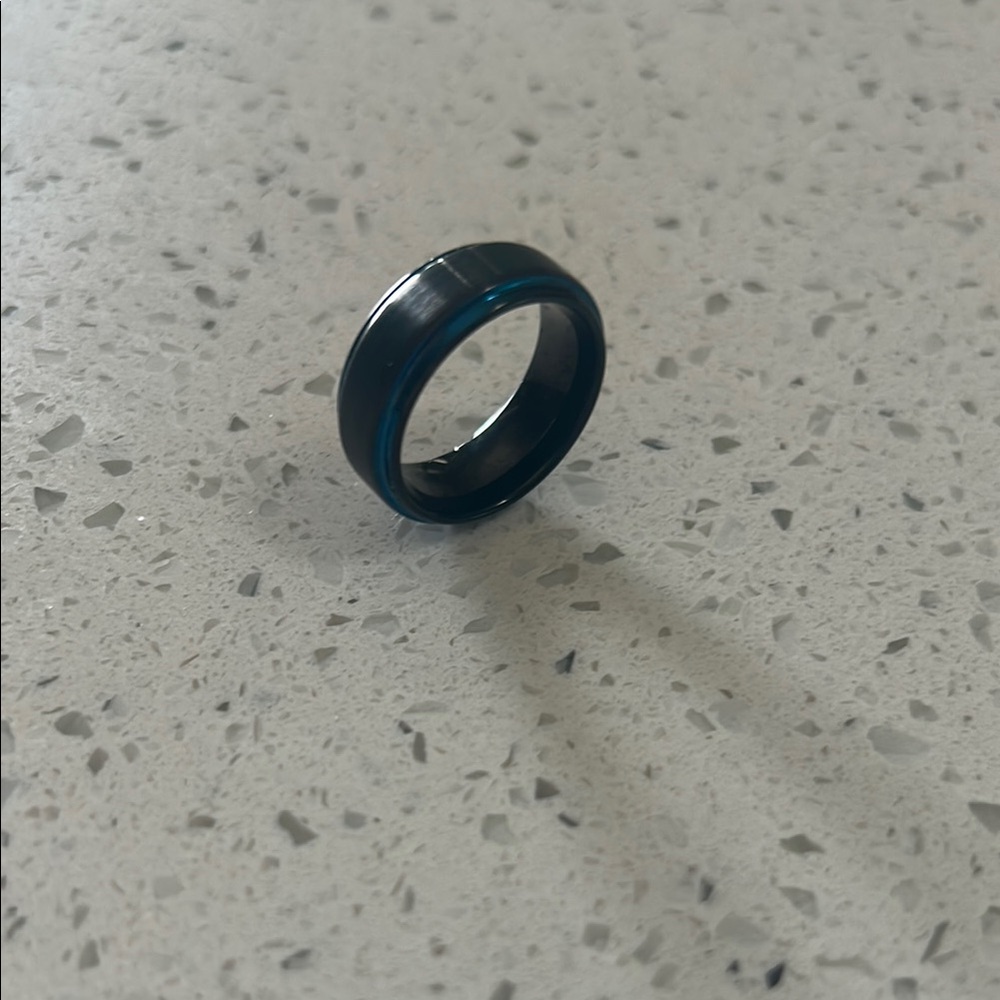 Black Ring with Blue Accent